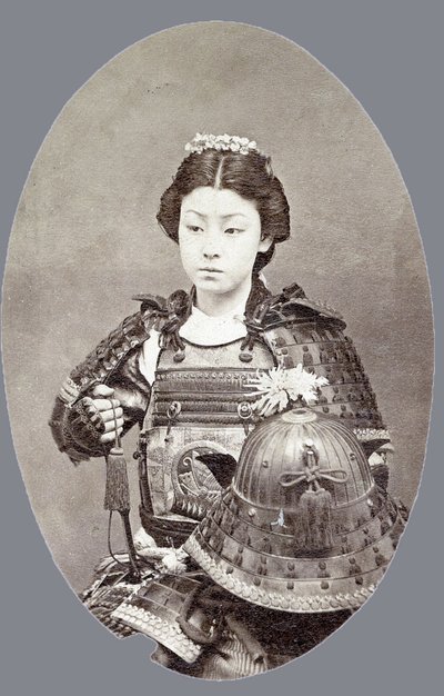 A Female Samurai by Japanese Photographer