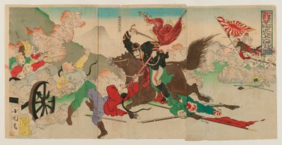 Battle scene by Japanese School