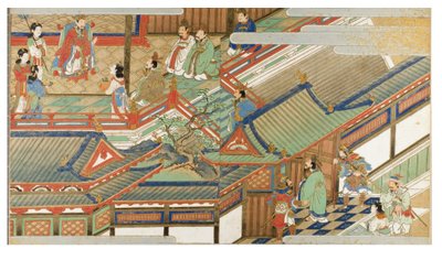 Chinese Court Scene in Yamato-e Style by Japanese School