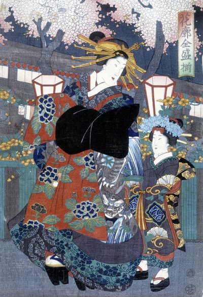 Japanese print: woman and child, n.d. by Japanese School