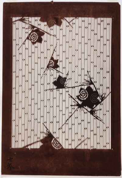 Stencil: Hibiscus and Sparrow by Japanese School