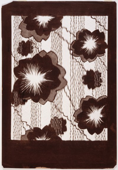 Stencil: Hibiscus Blossoms and Willow Branches by Japanese School