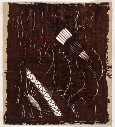Stencil: Parasol and Willow by Japanese School