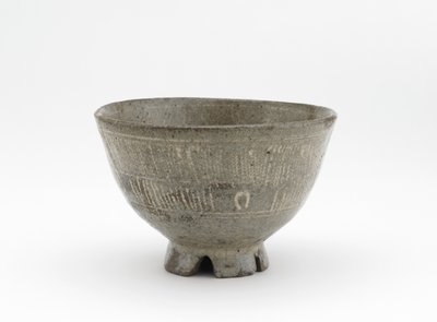 Tea bowl in mishima style by Japanese School