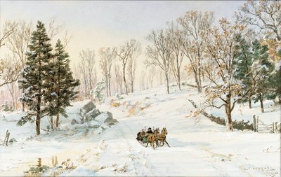 Winter on Ravensdale Road, Hastings-on-Hudson by Jasper Francis Cropsey