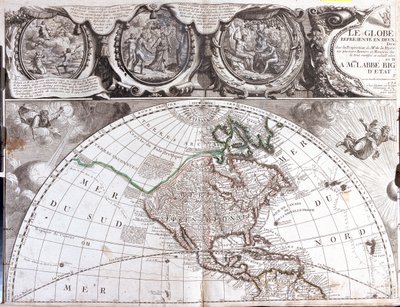 Map of the northern hemisphere by Jean Baptiste Nolin