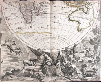 Map of the South Hemisphere by Jean Baptiste Nolin
