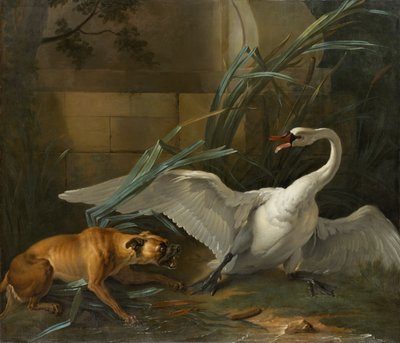 Swan Attacked by a Dog by Jean Baptiste Oudry