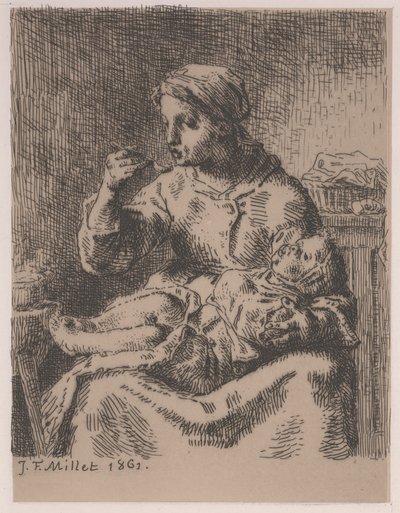 The Gruel by Jean Francois Millet