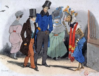 Prostitutes spreading syphilis, c.1850 by Jean Jacques Granville