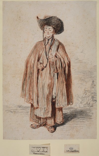 Carmelite Friar, Standing by Jean Antoine Watteau