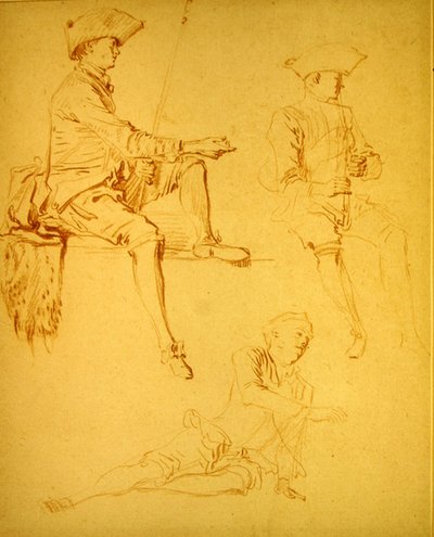 Figure studies by Jean Antoine Watteau