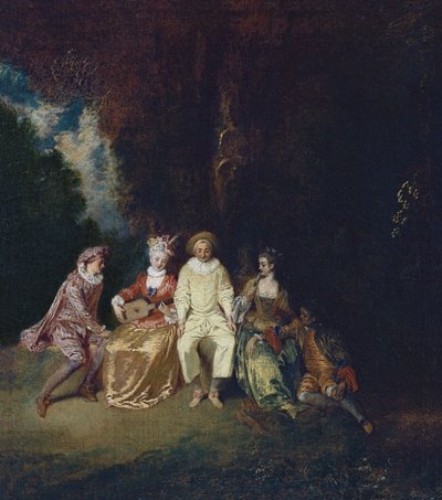 Pierrot Content, c. 1712 by Jean Antoine Watteau