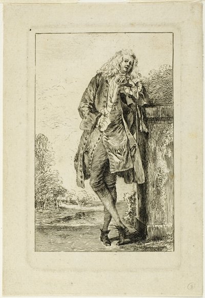 Standing Man Leaning on His Elbow by Jean Antoine Watteau