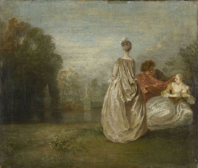 The Two Cousins by Jean Antoine Watteau