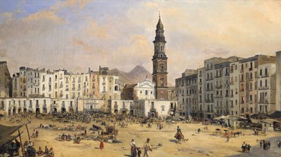 Piazza, Naples, Italy by Jean Auguste Bard