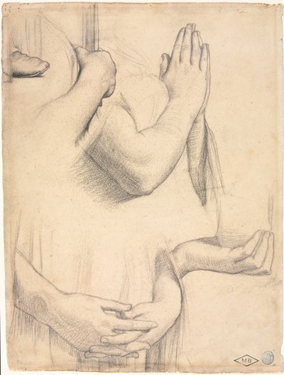 Study of Hands by Jean Auguste Dominique Ingres