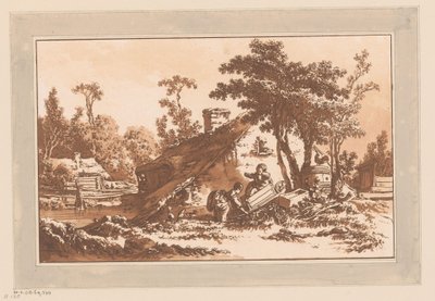 Children Playing on a Farm by Jean Baptist Leprince