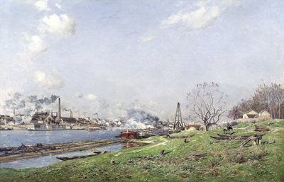 The Seine at Conflans-Charenton by Jean Baptiste Antoine Guillemet