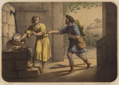 Jacob and Esau by Jean Baptiste Auguste Leloir