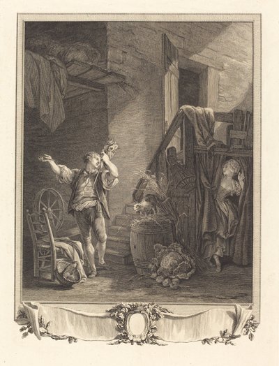 Rose and Colas by Jean Baptiste Blaise Simonet after Pierre Antoine Baudouin