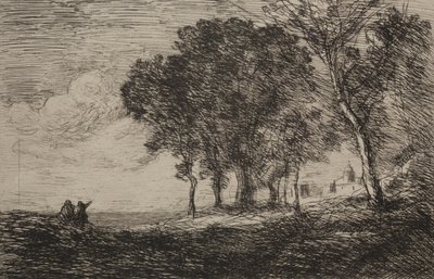 Italian Landscape by Jean Baptiste Camille Corot