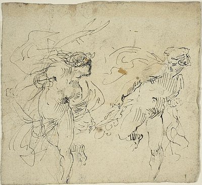 Two Running Male Figures by Jean Baptiste Carpeaux