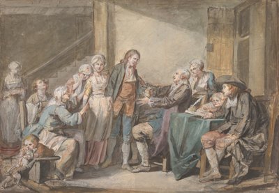 The Marriage Contract by Jean Baptiste Greuze