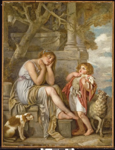 The Cherished Lamb by Jean Baptiste Greuze