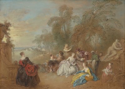 On the Terrace by Jean Baptiste Joseph Pater