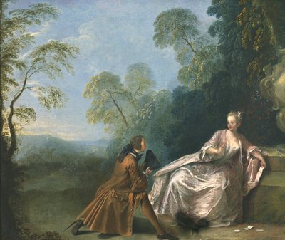 A Gallant Conversation by Jean Baptiste Joseph Pater