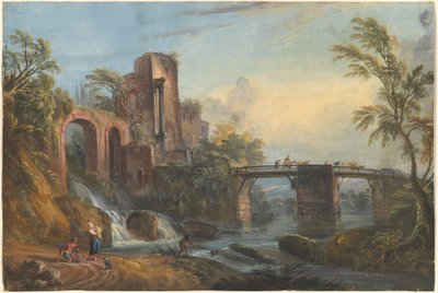 Dawn Landscape with Classical Ruins by Jean Baptiste Lallemand