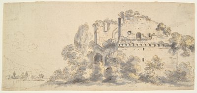 Italian Landscape with Ruins by Jean Baptiste Lallemand