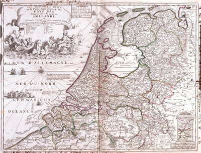 Map of Netherlands by Jean Baptiste Nolin