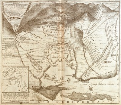 Map of Toulon (France) by Jean Baptiste Nolin