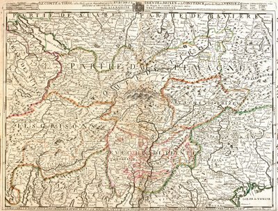 Map of Tyrol Province (Germany) (engraving) by Jean Baptiste Nolin