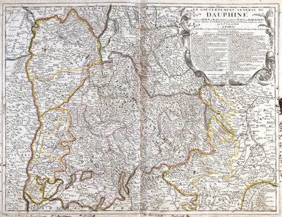 Map of the Dauphiné (France) (engraving) by Jean Baptiste Nolin