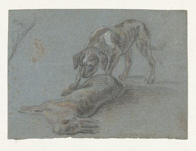 Dog by a Shot Hare by Jean Baptiste Oudry (possibly)
