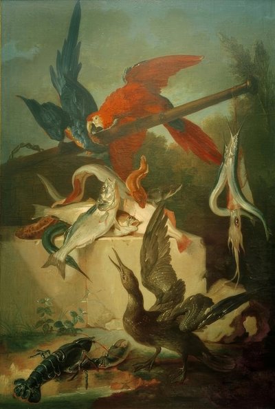 Fish, Seabirds, and Parrots by Jean Baptiste Oudry