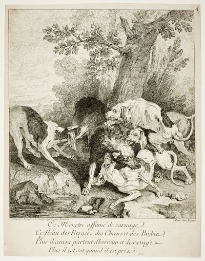 The Wolf at Bay by Jean Baptiste Oudry