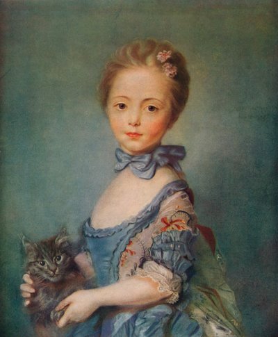 A Girl with Kitten, c1743 by Jean Baptiste Perronneau