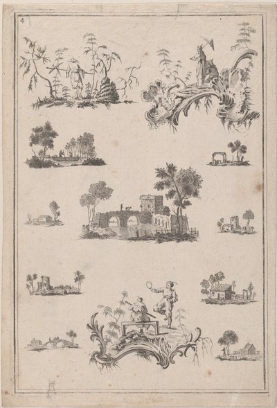 Chinoiserie Ornaments, ca. 1770 by Jean Baptiste Pillement