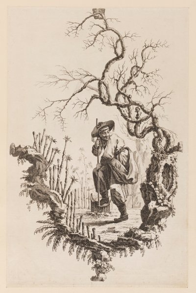 Figure and Bough by Jean Baptiste Pillement