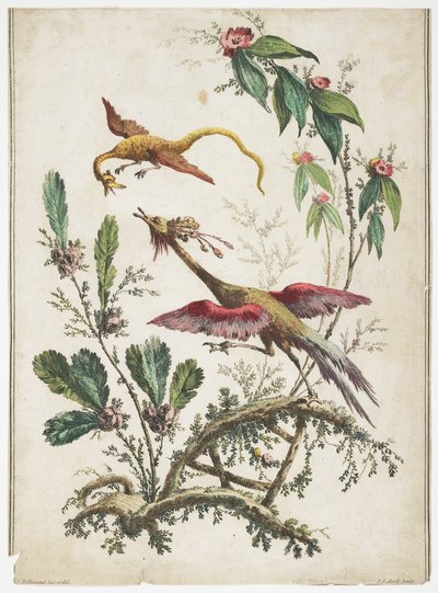 Ornament. Chinoiserie. Flowers and Birds. by Jean Baptiste Pillement