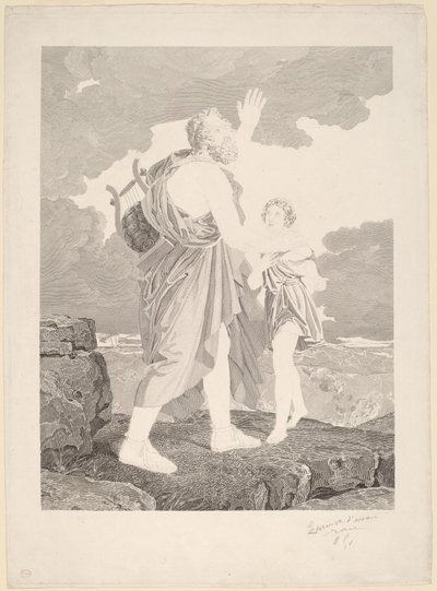 Blind Homer by Jean Baptiste Raphael Urbain Massard, after Baron François Gerard