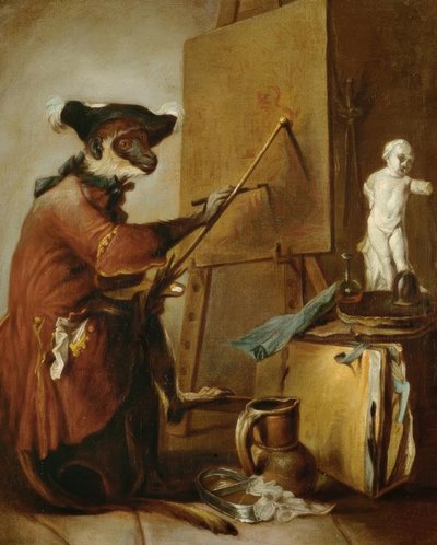 The Monkey Painter by Jean Baptiste Simeon Chardin