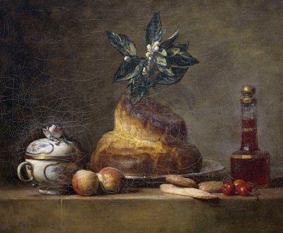 Still Life with Brioche by Jean Baptiste Simeon Chardin