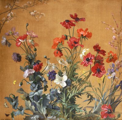 Poppies, Irises and Blossom by Jean Benner