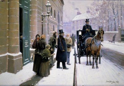 A bourgeois leaving his house, Paris by Jean Beraud