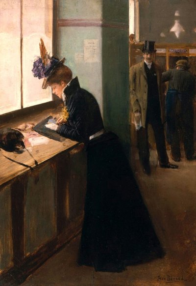 In the Telegraph Office by Jean Beraud
